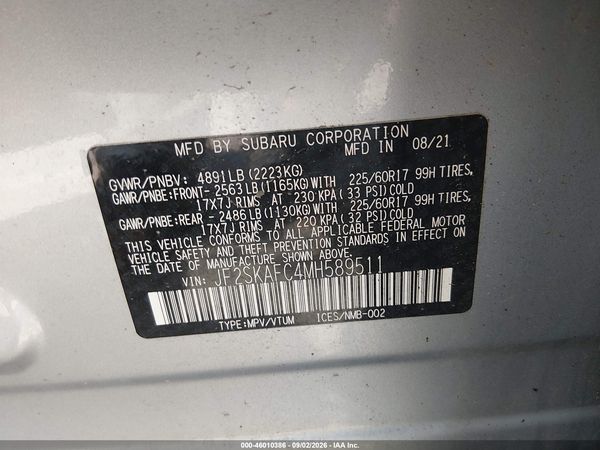 2021 SUBARU FORESTER PREMIUM — I9