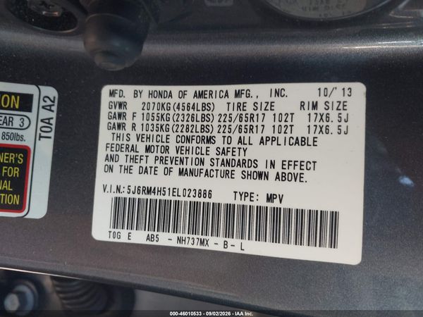 2014 HONDA CR-V EX — I9