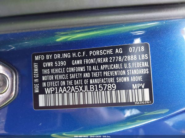 2018 PORSCHE MACAN — I9