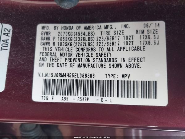 2014 HONDA CR-V EX — I9