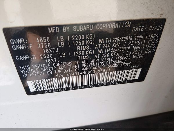 2025 SUBARU OUTBACK LIMITED — I9