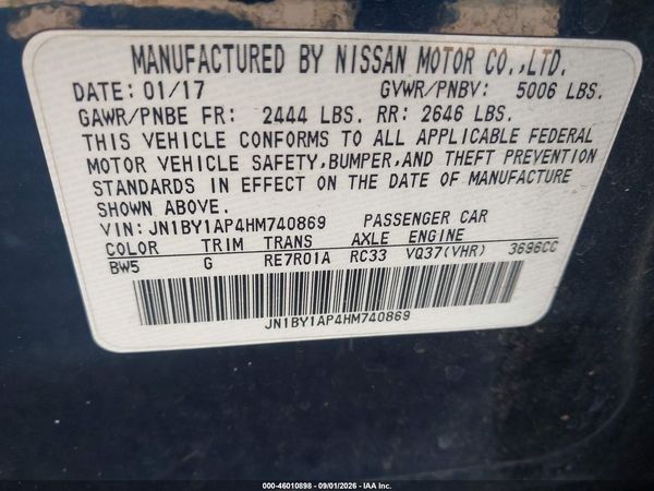 2017 INFINITI Q70 3.7 — I9