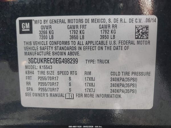 2014 CHEVROLET SILVERADO 1500 LT — I9