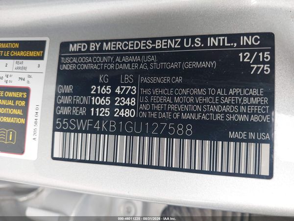 2016 MERCEDES-BENZ C 300 4MATIC