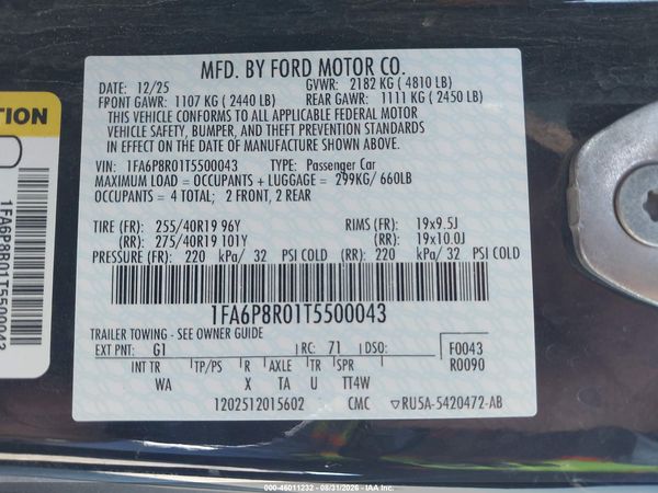 2026 FORD MUSTANG DARK HORSE FASTBACK — I9