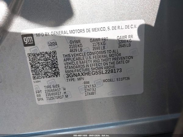 2025 CHEVROLET EQUINOX FWD LT — I9