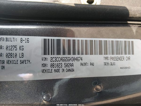 2016 CHRYSLER 300 300S ALLOY EDITION — I9