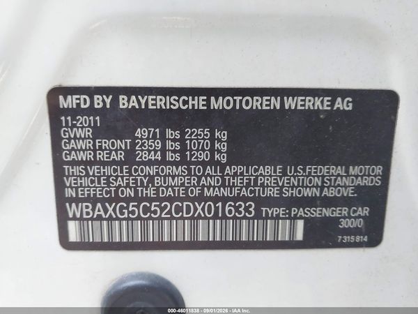 2012 BMW 528I