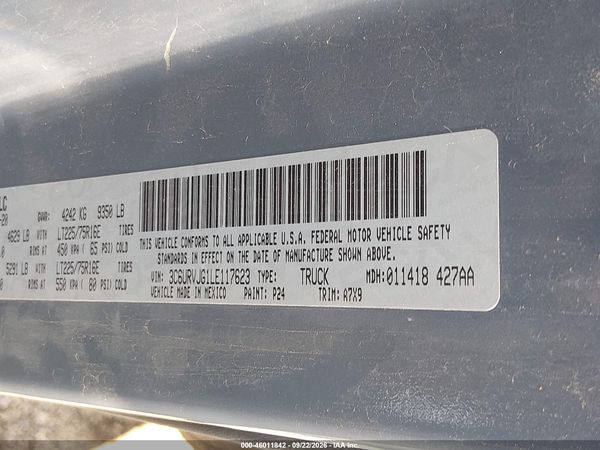 2020 RAM PROMASTER 3500 — I9