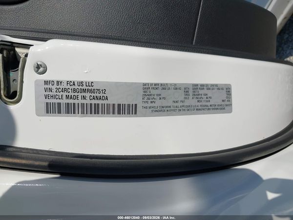 2021 CHRYSLER PACIFICA TOURING L — I9