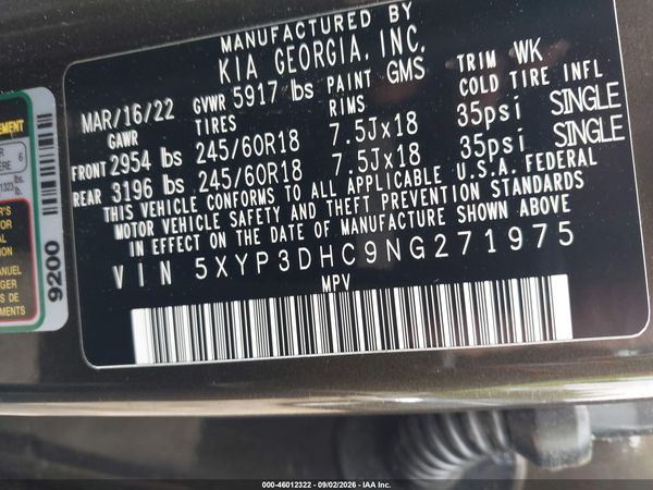 2022 KIA TELLURIDE EX — I9