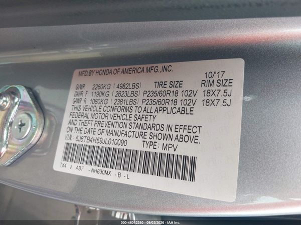 2018 ACURA RDX — I9