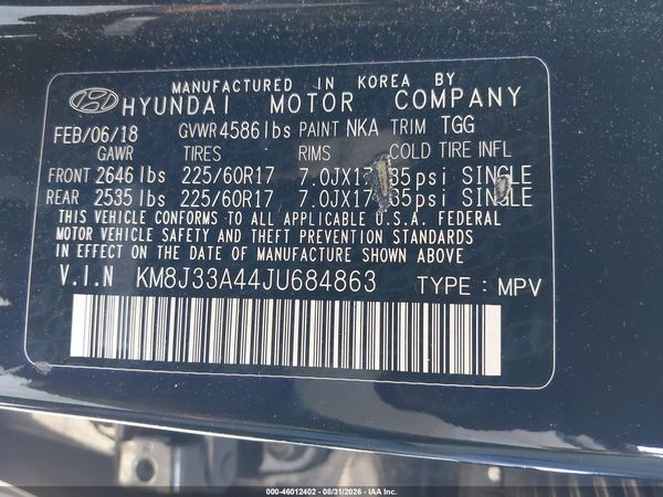 2018 HYUNDAI TUCSON SEL