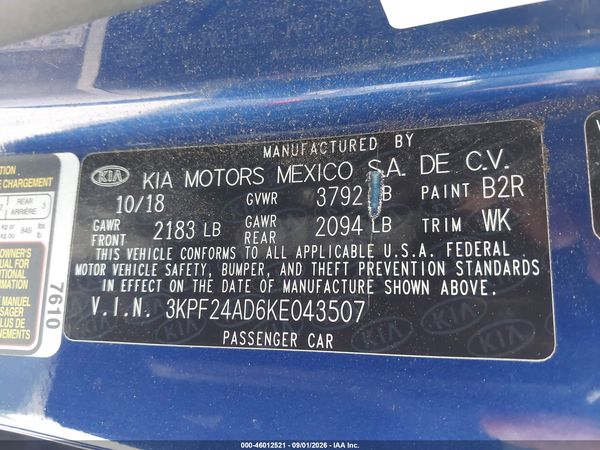 2019 KIA FORTE LXS — I9