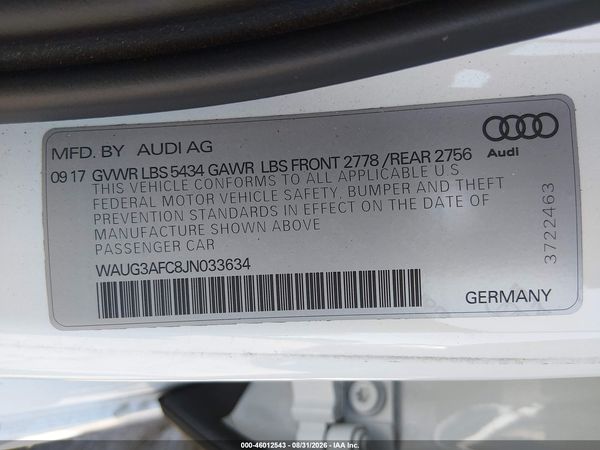2018 AUDI A6 3.0T PREMIUM PLUS