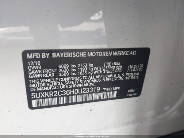 2017 BMW X5 SDRIVE35I — I9