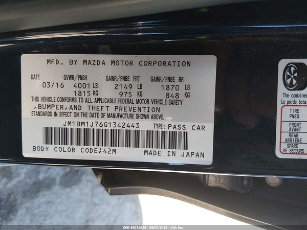 2016 MAZDA MAZDA3 I SPORT