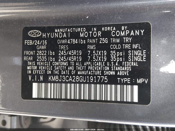 2016 HYUNDAI TUCSON LIMITED