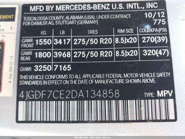 2013 MERCEDES-BENZ GL 450 4MATIC
