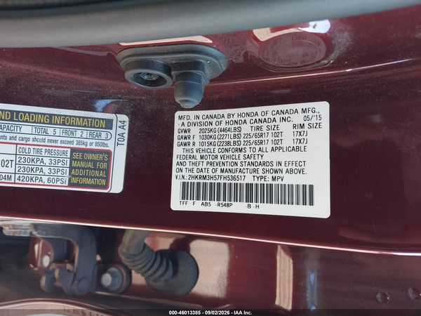 2015 HONDA CR-V EX — I9