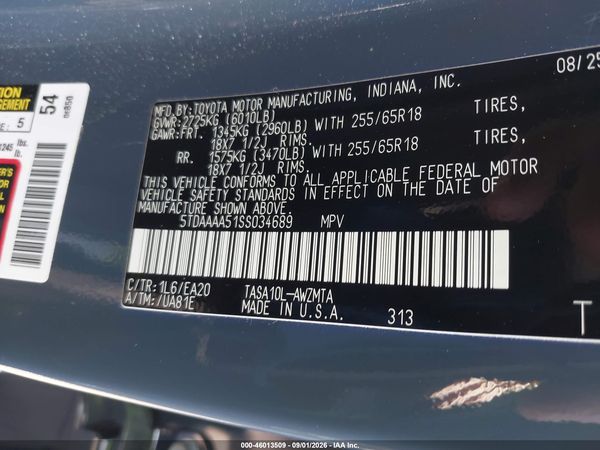 2025 TOYOTA GRAND HIGHLANDER XLE — I9