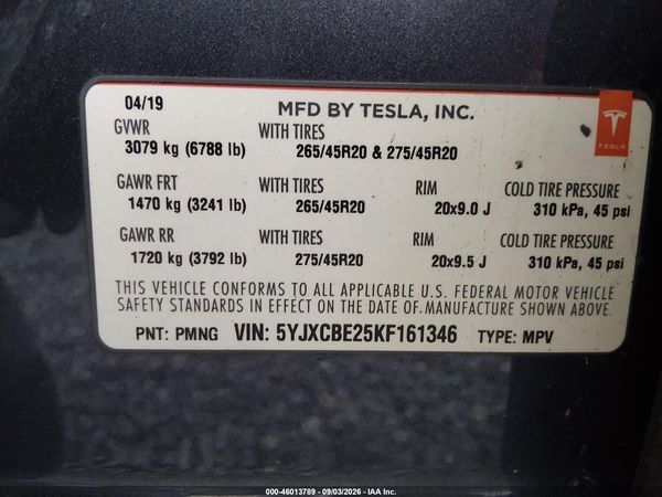 2019 TESLA MODEL X 100D/75D/LONG RANGE