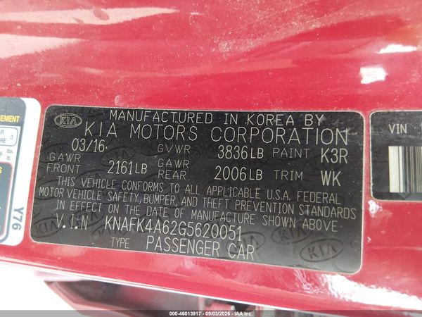 2016 KIA FORTE LX — I9
