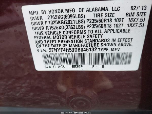 2013 HONDA PILOT EX-L