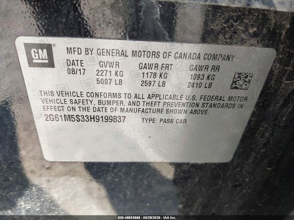 2017 CADILLAC XTS LUXURY — I9