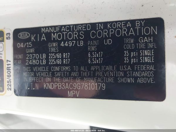 2016 KIA SPORTAGE LX