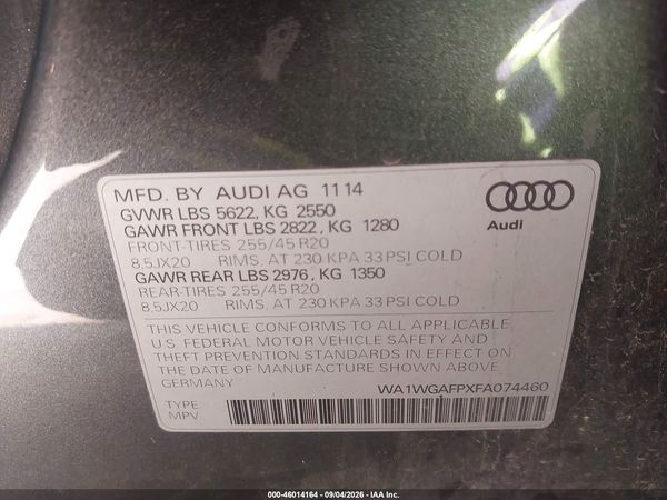 2015 AUDI Q5 3.0T PREMIUM PLUS