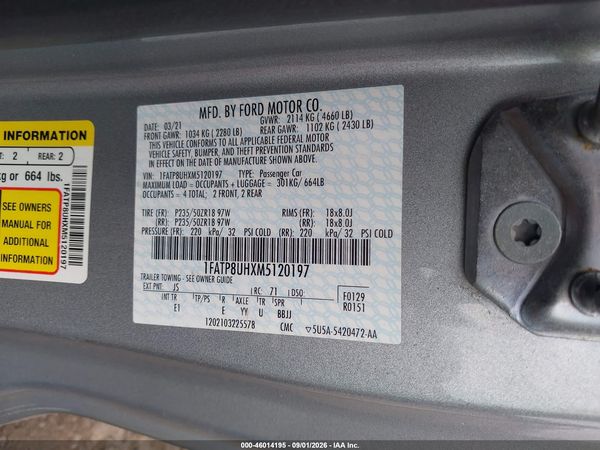 2021 FORD MUSTANG ECOBOOST PREMIUM