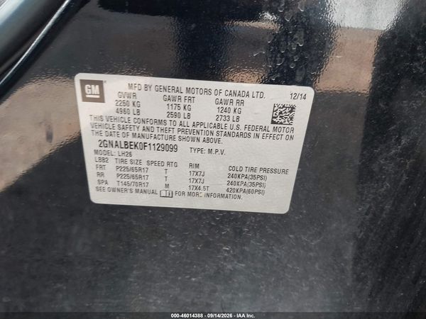 2015 CHEVROLET EQUINOX 1LT — I9