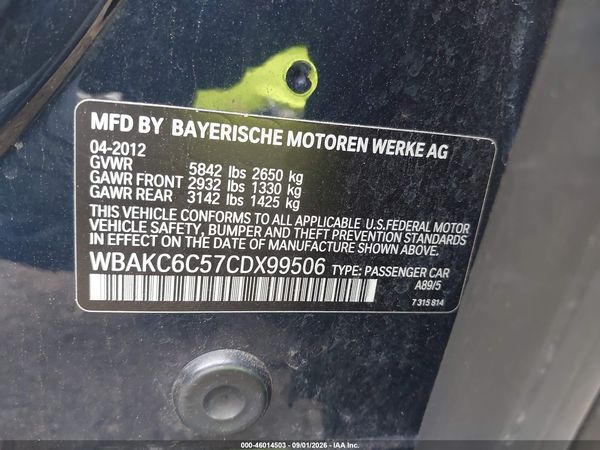 2012 BMW 750I XDRIVE