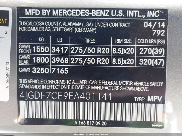 2014 MERCEDES-BENZ GL 450 4MATIC