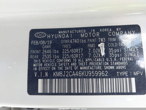 2019 HYUNDAI TUCSON SE