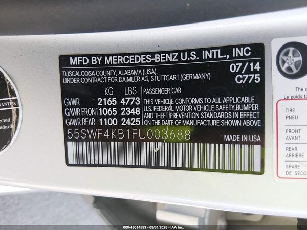 2015 MERCEDES-BENZ C 300 4MATIC