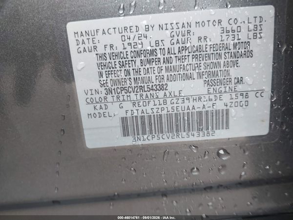 2024 NISSAN KICKS SV XTRONIC CVT — I9