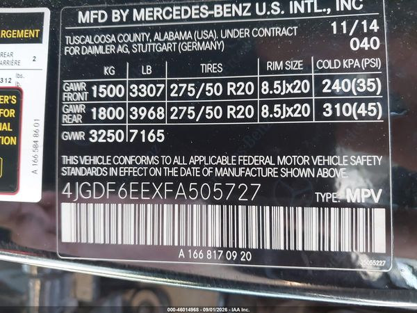 2015 MERCEDES-BENZ GL 450 4MATIC