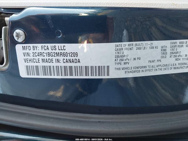 2021 CHRYSLER PACIFICA TOURING L