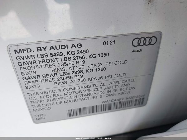 2021 AUDI Q5 — I9