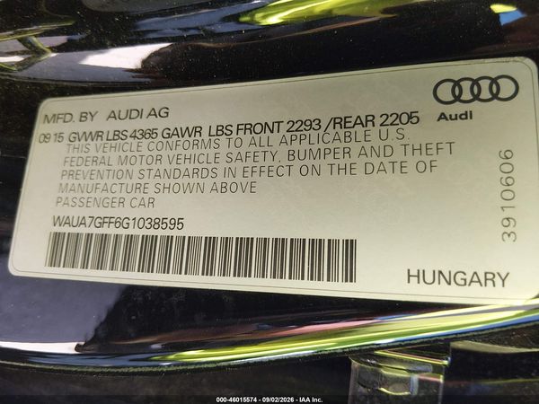 2016 AUDI A3 PREMIUM — I9