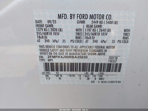 2024 FORD EDGE SEL — I9