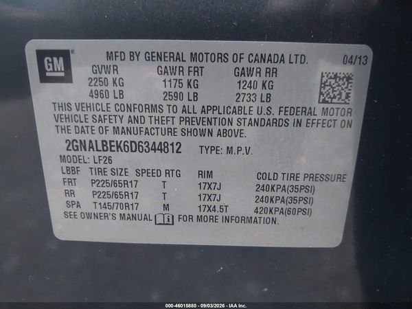 2013 CHEVROLET EQUINOX LS — I9