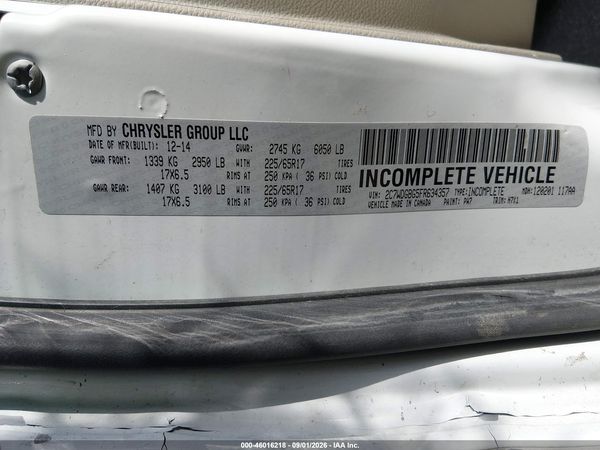 2015 DODGE GRAND CARAVAN SE — I9