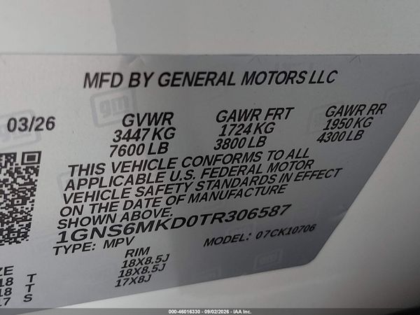 2026 CHEVROLET TAHOE 4WD LS — I9