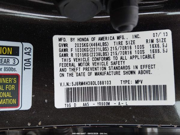 2013 HONDA CR-V LX