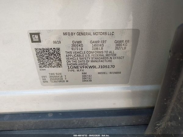 2020 CHEVROLET TRAVERSE AWD LS — I9