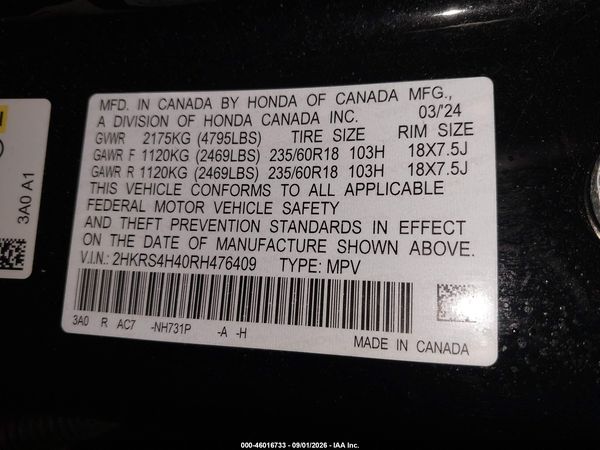 2024 HONDA CR-V EX AWD — I9