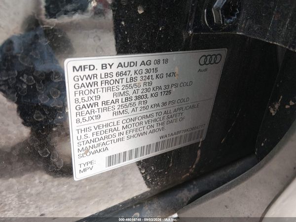 2019 AUDI Q7 55 PREMIUM/55 SE PREMIUM — I9
